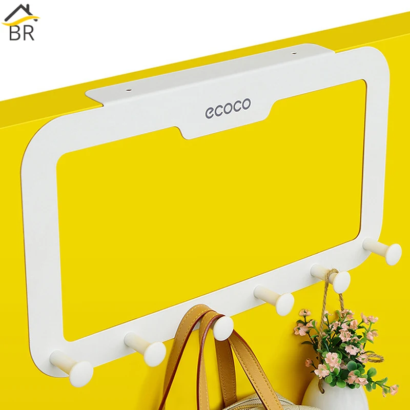 

BR Universal 6 Hooks Back Door Hanger Rack Bathroom Kitchen Organizer Storage Hanger Cupboard Closet Coat Rack Clothing Holder