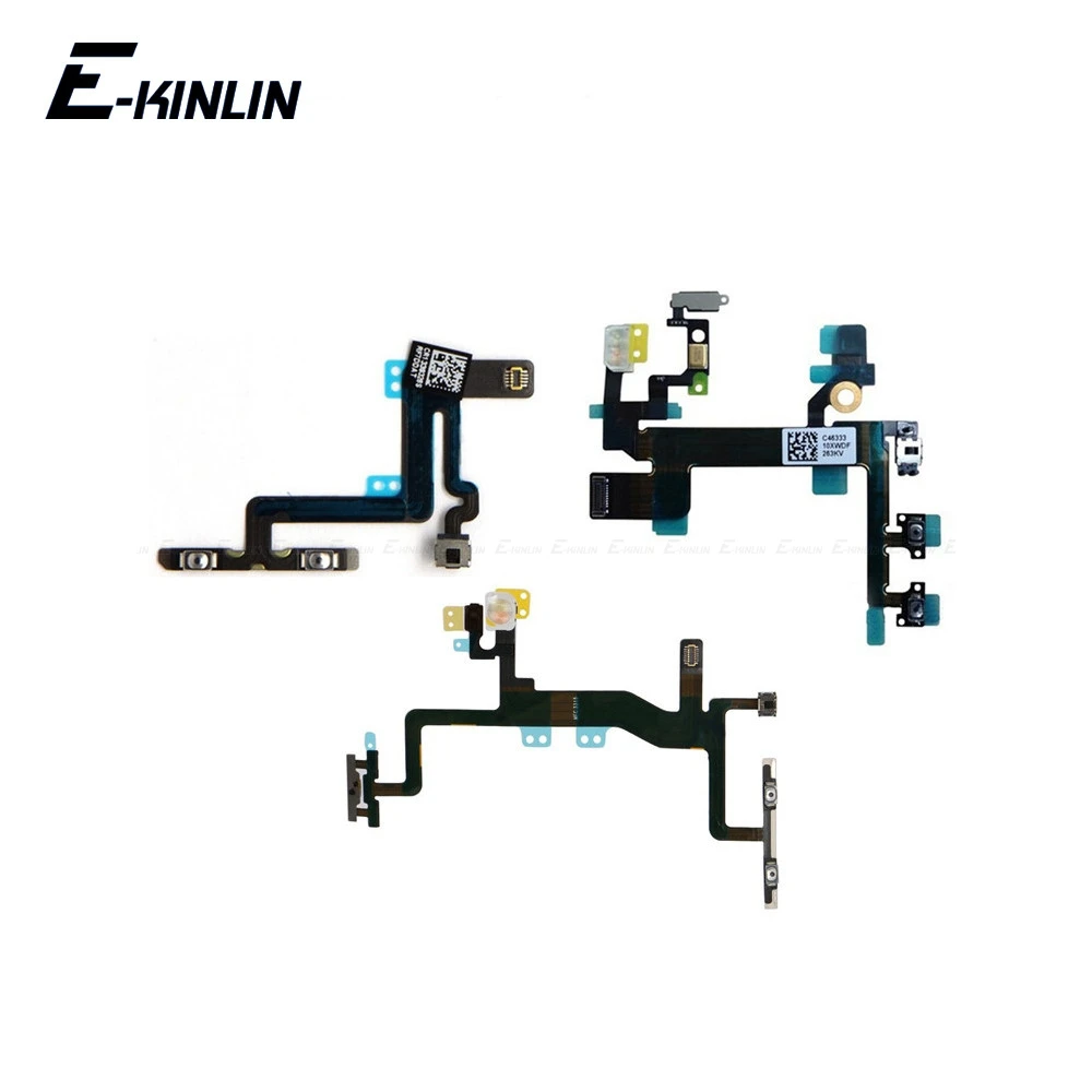 

High Quality For iPhone 4 4S 5 5S 5C 6 6S Plus Volume Button Power Switch On Off Button Key Flex Cable