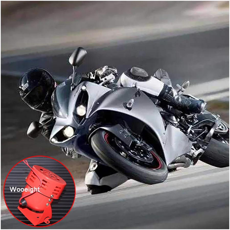 Wooeight Universal Automotive Motorcycle Red 12V 3 Driven Air Raid Siren Horn Speaker Alarm For Car Truck Motor Boat (1)