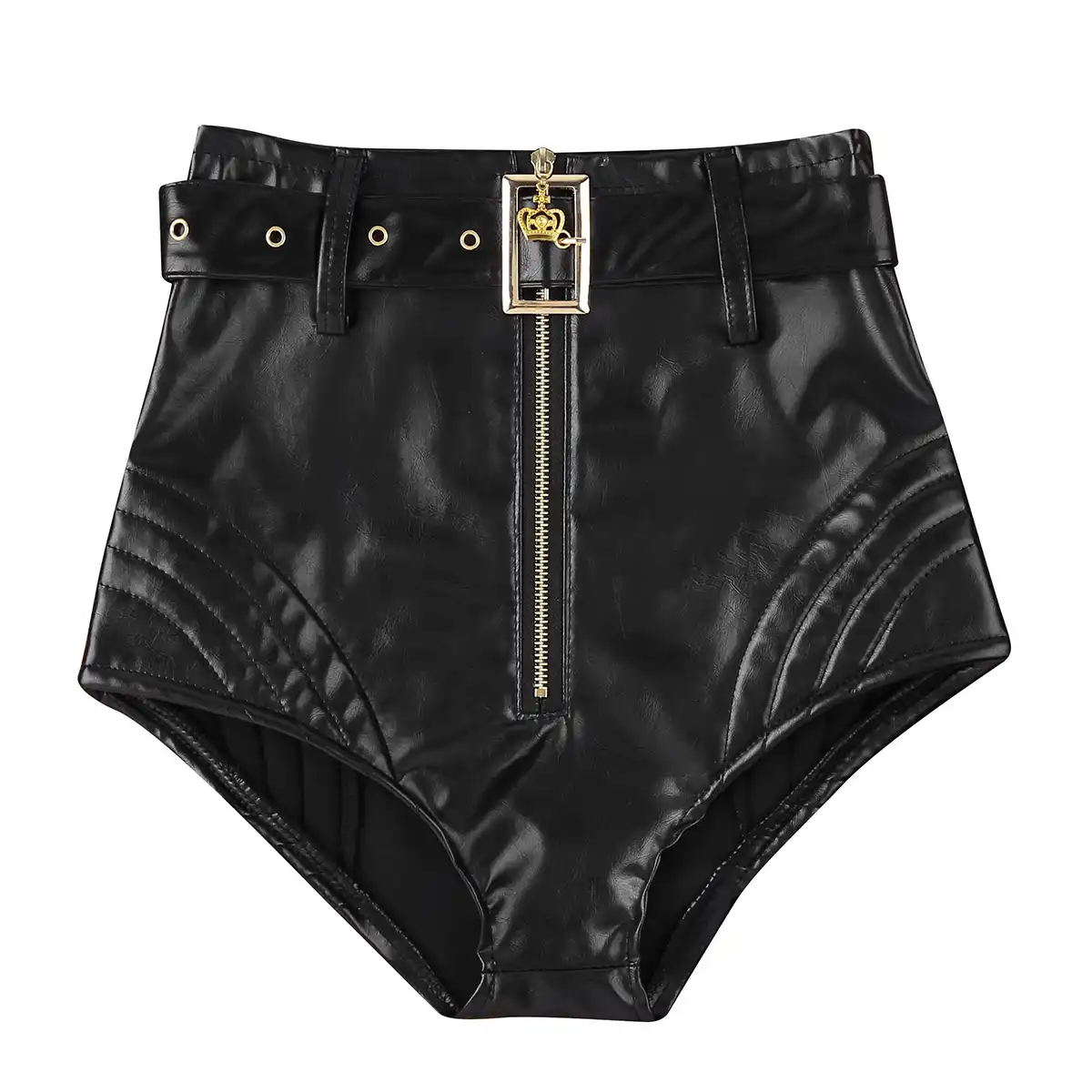 high waisted leather booty shorts