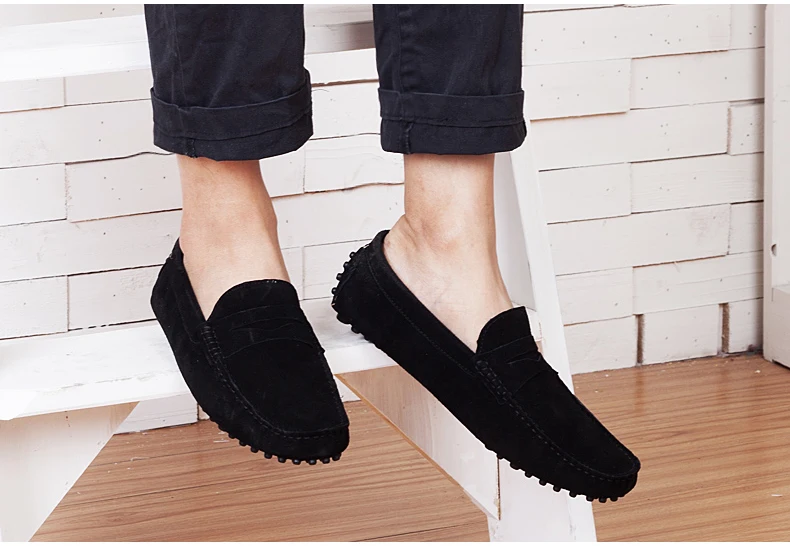 Mens Leather Casual Shoes Men Fashion Loafers Mens Leather Driving Shoes Suede Leather Men Loafers Moccasins Dress Shoe Penny Loafer (16)