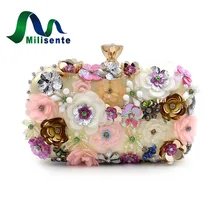 Milisente Marque Femmes Parti Embrayage Sacs Fleur De Mariage Sac À Main Champagne Messenger Bandoulière Designer Bourse