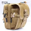 TTGTACTICAL Sports Tactical Waist Bags Compact MOLLE EDC Pouch Utility Gadget Pouch Portable Military Belt Waist Bag Pocket ► Photo 3/3