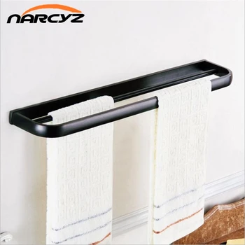 

Full copper simple bathroom lengthened antique black towel with double pole towel bar 9019K