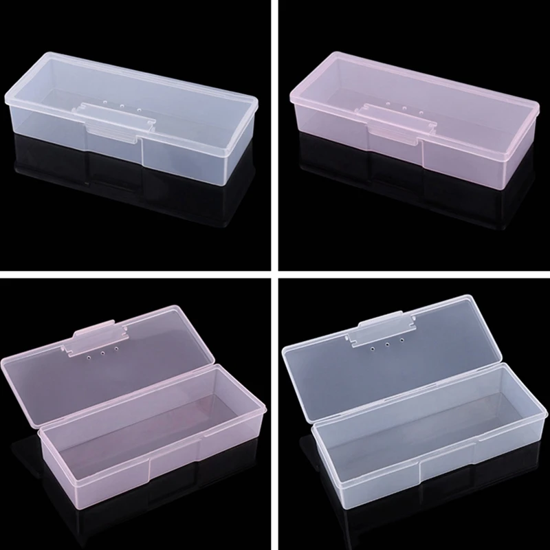 1 шт. ящик для хранения ногтей пластиковый высококачественный прозрачный Маникюрный Инструмент для дизайна ногтей пустые ящики для хранения контейнеров цвет случайный - Цвет: color random