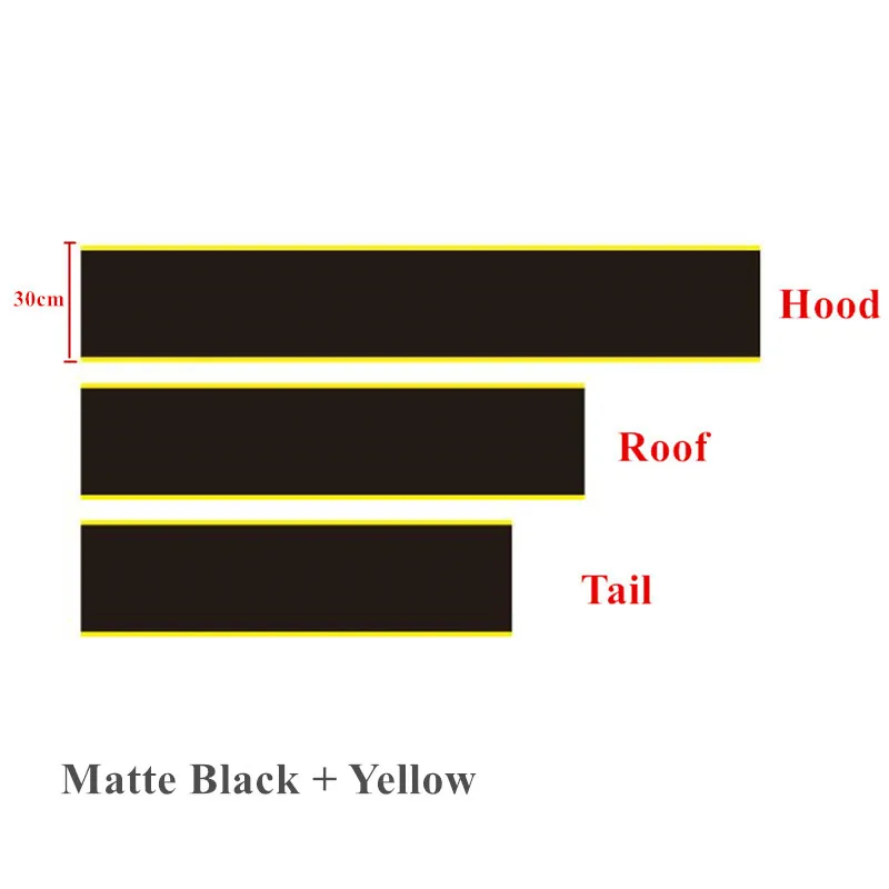 Автомобильный капот на крышу, задний бампер, декоративная наклейка, гоночная линия, Виниловая наклейка, авто тело, настраиваемая наклейка s для Ford Mustang GT - Название цвета: Matte Black - Yellow