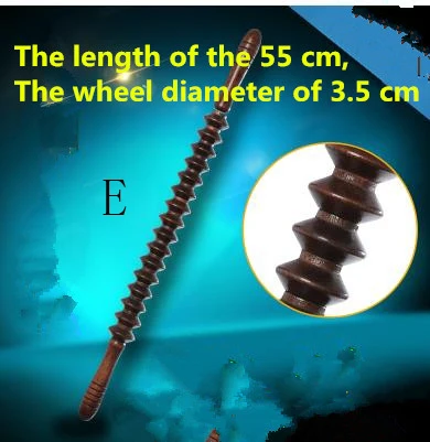 Yoga meridian rod nine fine wheel shaft Whole body massage roller pounded his waist back massage neck leg wooden massager