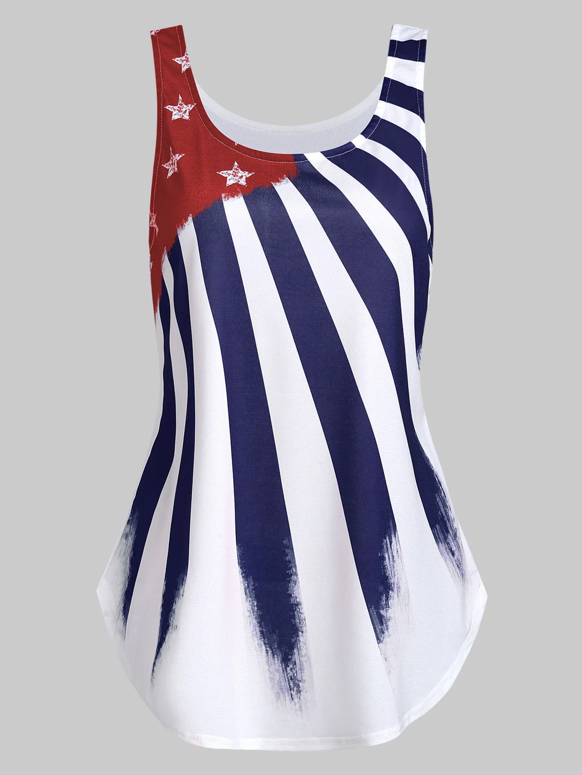 Navy Blue Wipalo, майка с принтом американского флага, женская одежда, расклешенная Женская майка, летняя повседневная женская майка, топы, футболки размера плюс 3XL - Цвет: Navy Blue