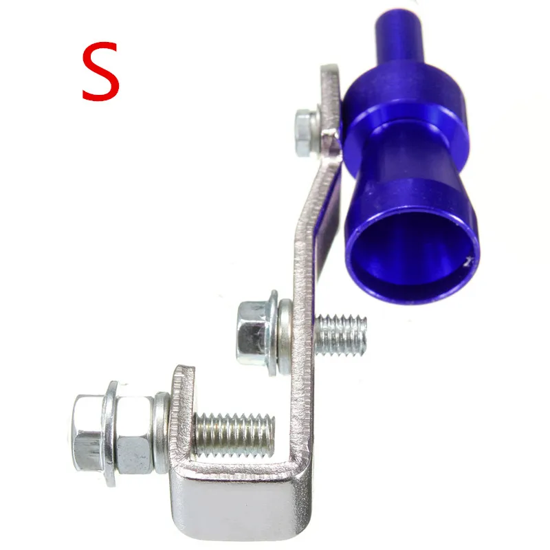 Car Vehicle Motorbike Aluminum Exhaust Fake Turbo Whistle Pipe Sound Muffler Blow Off Valve S/M/L/XL Universal - Цвет: Blue-S