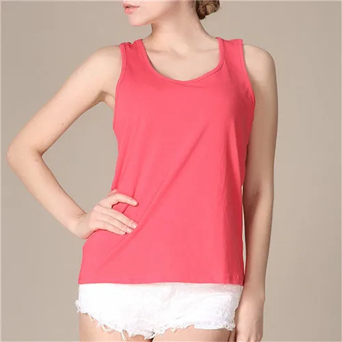 watermelon red YUETONGME плюс Размеры XL 6XL пикантные Для женщин моды модальный жилет Топ Без Рукавов u-образным вырезом блузка Повседневное Топы BTL098 - Цвет: watermelon red