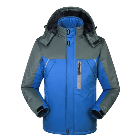 Зимняя теплая куртка из плотного флиса для мужчин, для занятий спортом на открытом воздухе, ветровка для походов, лыжного спорта, Брендовое пальто VA294 - Цвет: Blue
