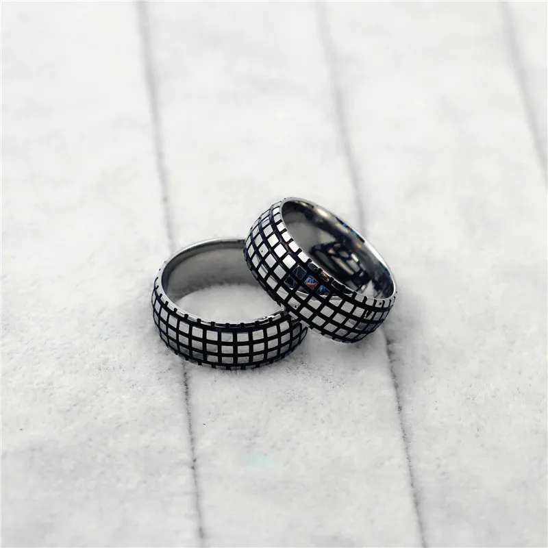 8 мм винтажные титановые мужские кольца для вечерние ювелирные изделия серебристо-черные