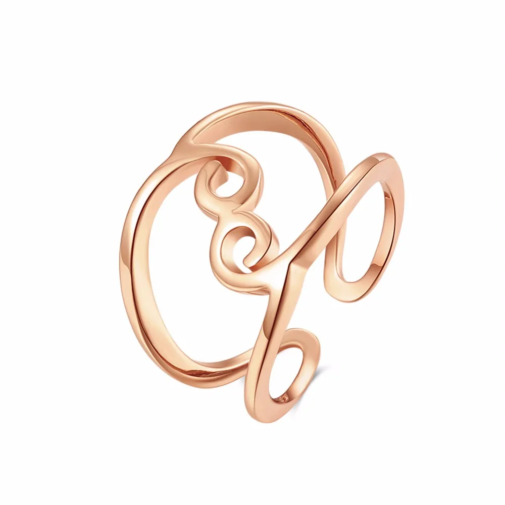 Fashion classic round rose gold ring size can be adjusted opening minimalist style prom girl | Украшения и аксессуары