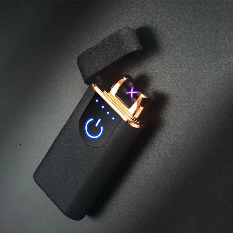 Usb зарядка Электронная зажигалка светодиодный сенсорный переключатель отпечатков пальцев зажигание баланс мощности Дисплей креативная Зажигалка Ветрозащитная зажигалка
