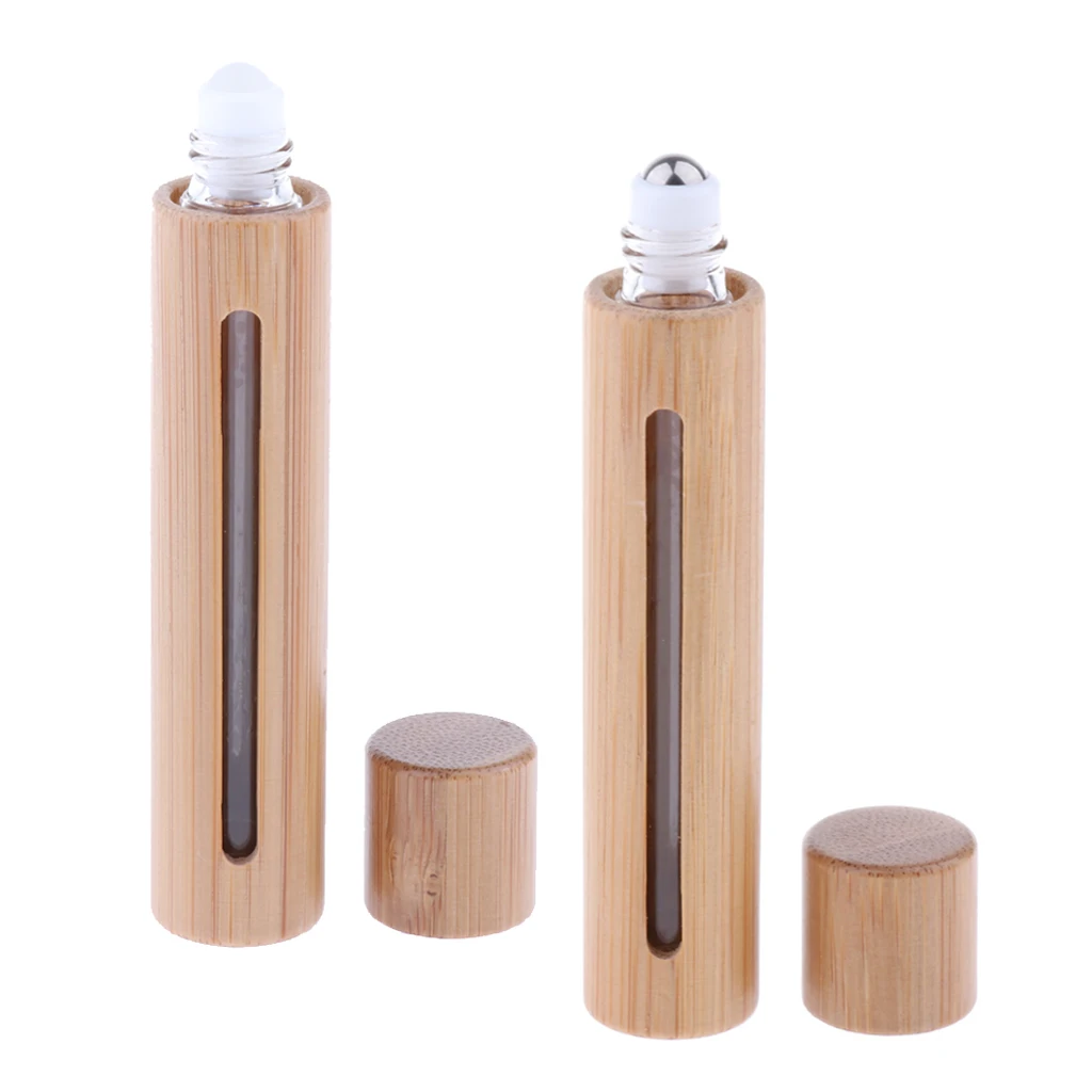 10ML Empty Roller Ball Bottle Case Holder Refillable Perfume Aroma Bottle for Essential Oil Steel Bead Head
