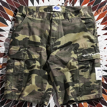 価格 カジュアルカーキメンズ迷彩ショーツパンツ日本軍カーゴショーツとポケットヴィンテージヒップホップカジュアル男性服S6T82