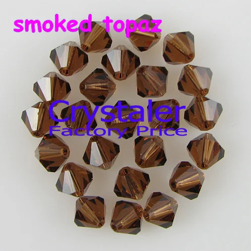 

K9 Crystal 3mm 4mm 5mm 6mm 8mm 5301# Grade AAAA smoked topaz color glass crystal Bicone Beads