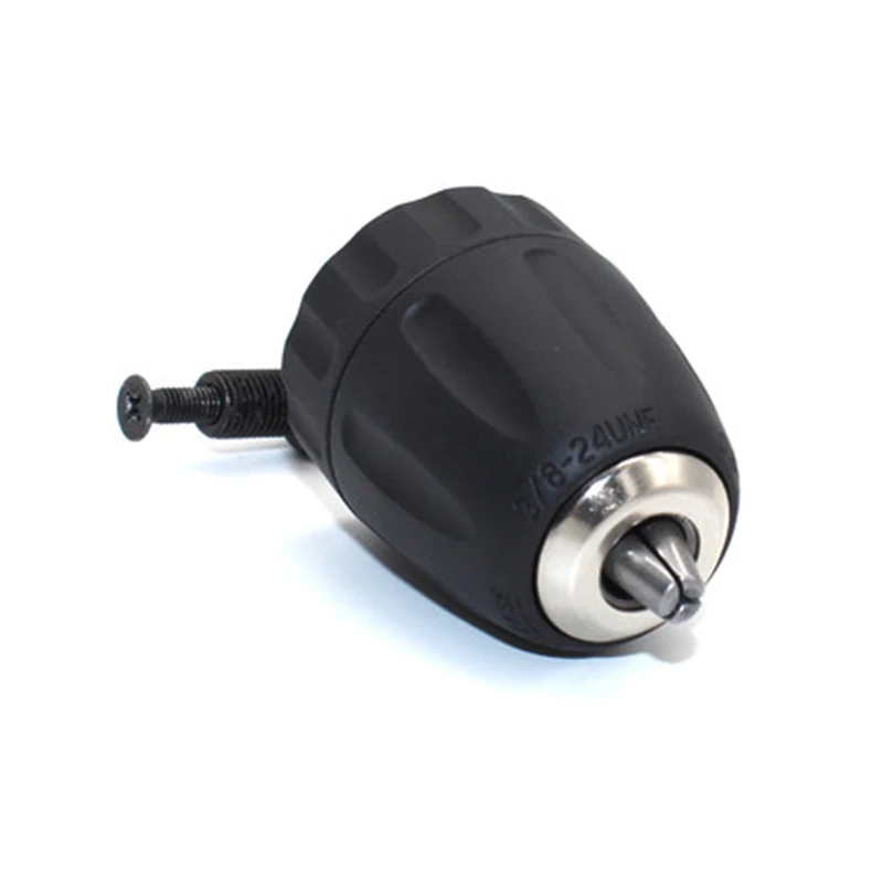 

1 Pcs 0.8-10mm Drill Keyless Chuck Plastic Sleeves 3/8"-24UNF + 1/4" Hex Adaptor Black High Quality
