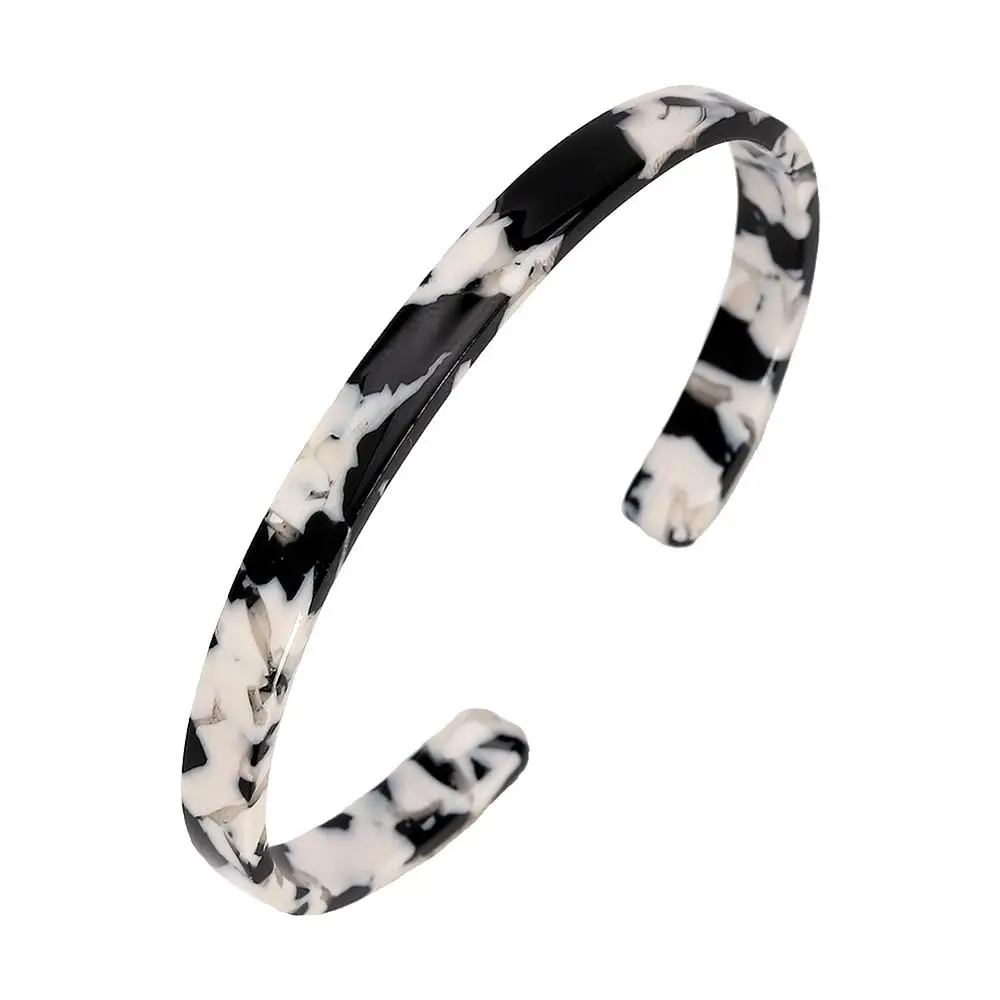 Лучшие дамские богемные леопардовые смоляные браслеты для женщин и девушек фирменный дизайн специальный подарок Свадебные манжеты браслет - Окраска металла: Black White