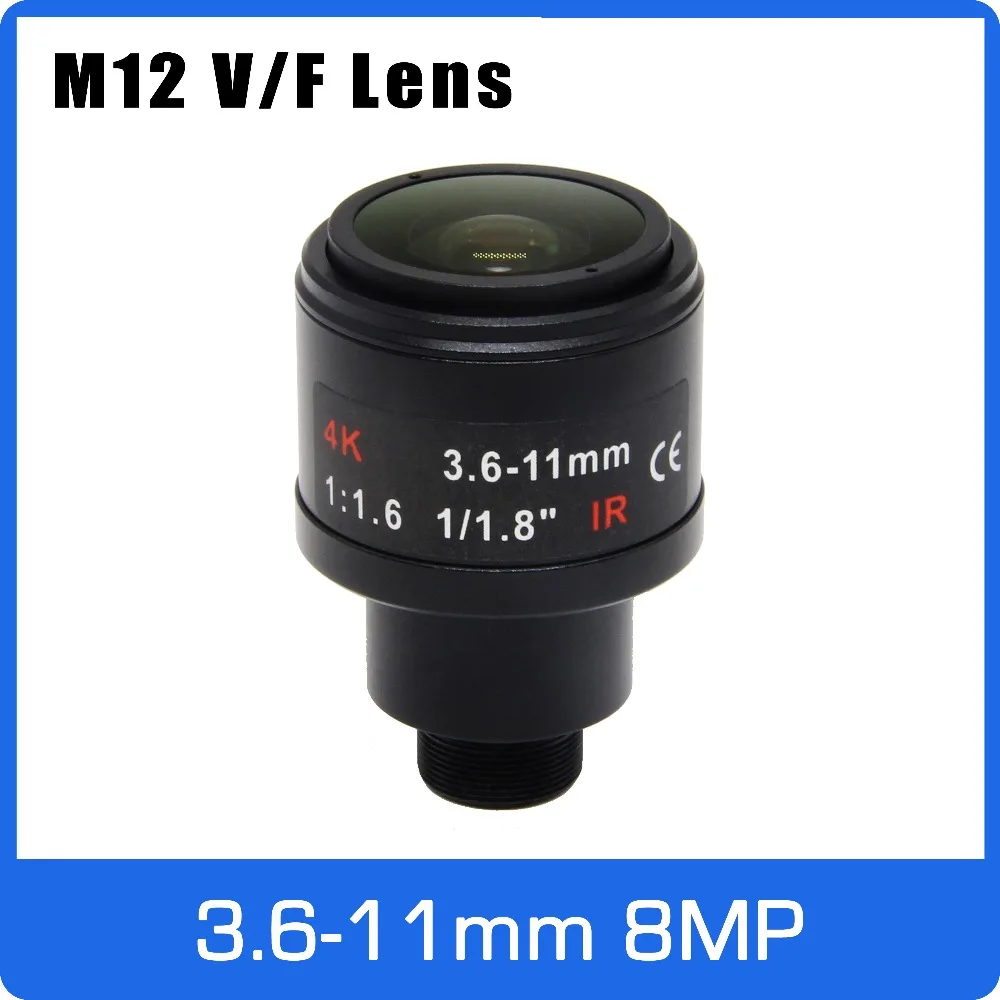 

8Megapixel M12 Mount Varifocal 4K Lens 1/1.8 inch 3.6-11mm Manual Focus and Zoom For IMX274/IMX178/IMX334/OS08A10 CCTV IP Camera