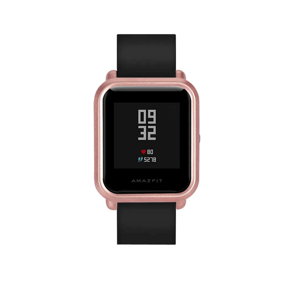 Защитный чехол для Xiaomi Huami Amazfit Bip Youth Smart Watch PC Shell для Amazfit Bip Watch Frame защитный чехол для бизнеса - Цвет: Розовый