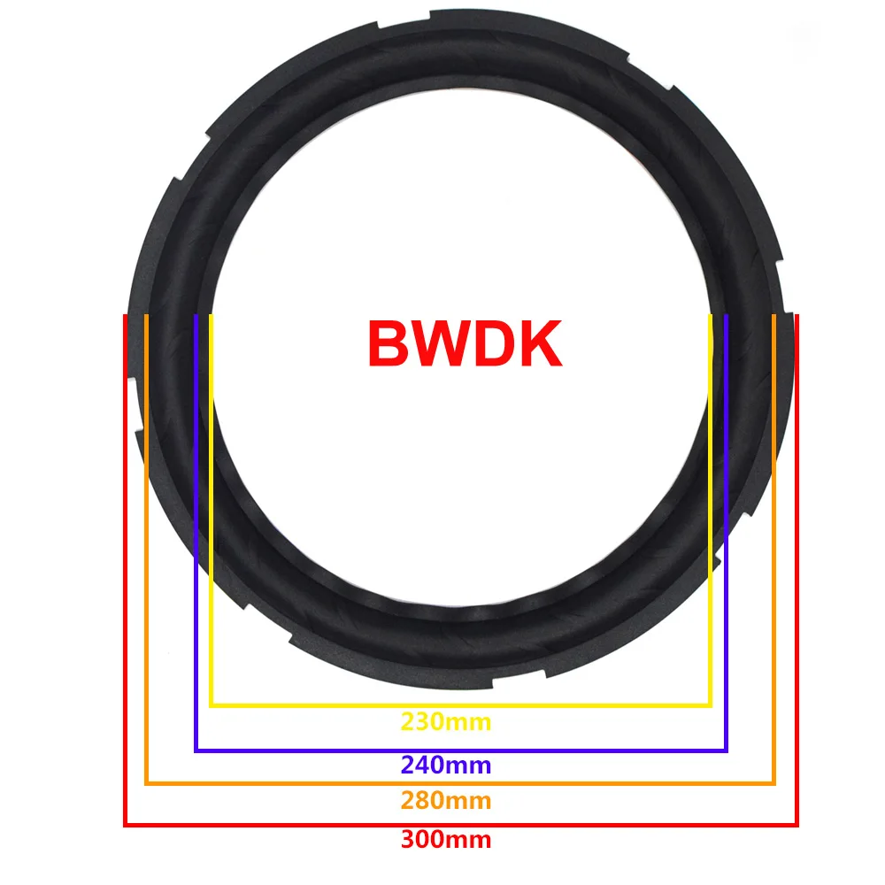 12 дюймов динамик резиновый объемный НЧ-динамик ремонт складной край сабвуфера кольцо DIY ремонт аксессуары динамик подвеска - Цвет: BWDK