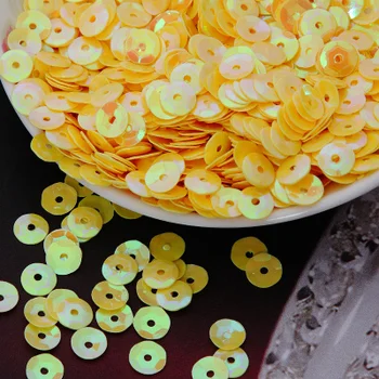 

50g(1650pcs) 8mm Cup AB Colors Sequin Round Paillettes Sewing Wedding Craft Embossing Yellow AB Spangles