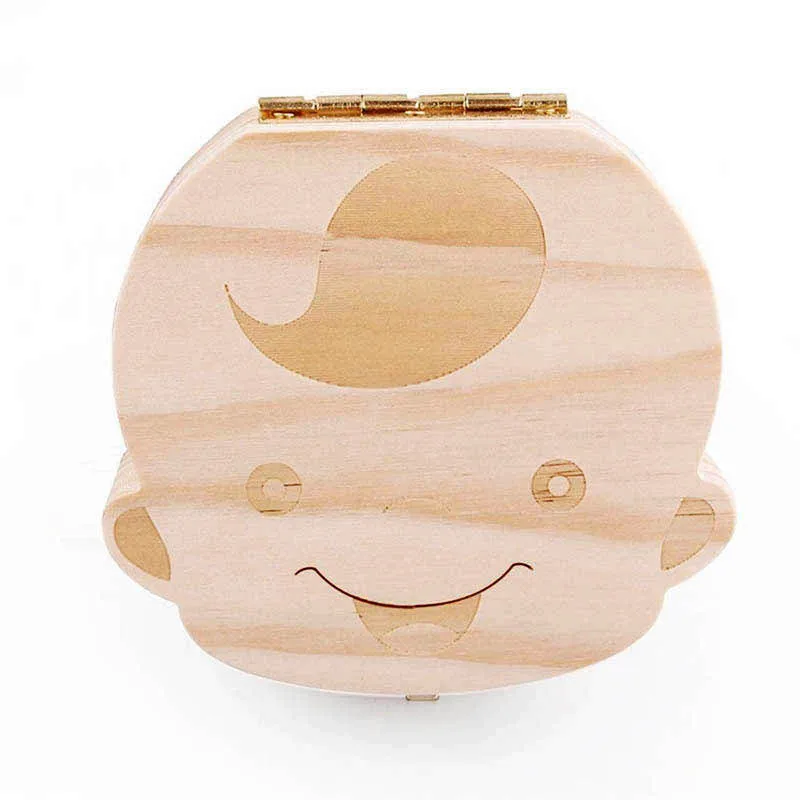 Деревянная детская коробка-органайзер для зубов, молочных зубов, деревянная коробка для хранения зубов для мальчиков и девочек