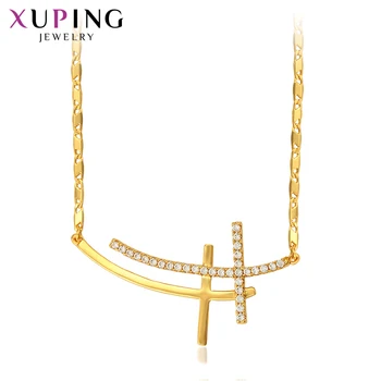 

Xuping New Arrival Cross Design Environmental Copper for Women NecklaceJewelry Christmas Day Gifts 45166
