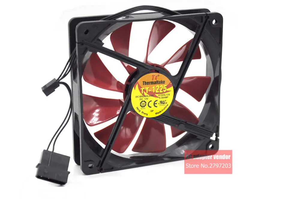 Для EVERFLOW Thermaltake TT-1225 12 см тишина 12025 A1225L12S Вентилятор охлаждения 12 В 0.3A