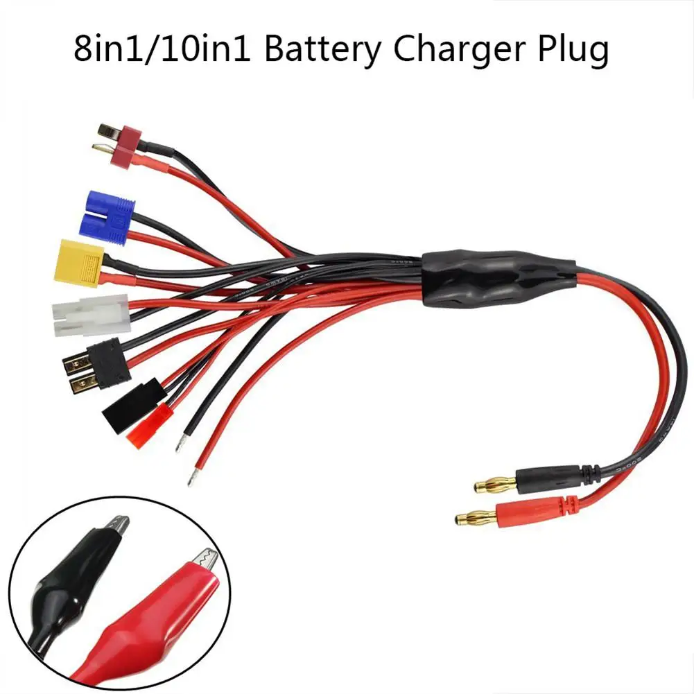 

8 10 in 1 Lipo Battery Charger Multi Charging Plug Convert Cable for RC Airplanes Car
