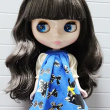 Цена Обнаженная кукла Blyth, черные волосы фабричная кукла, подходит для DIY игрушка BJD для девочек