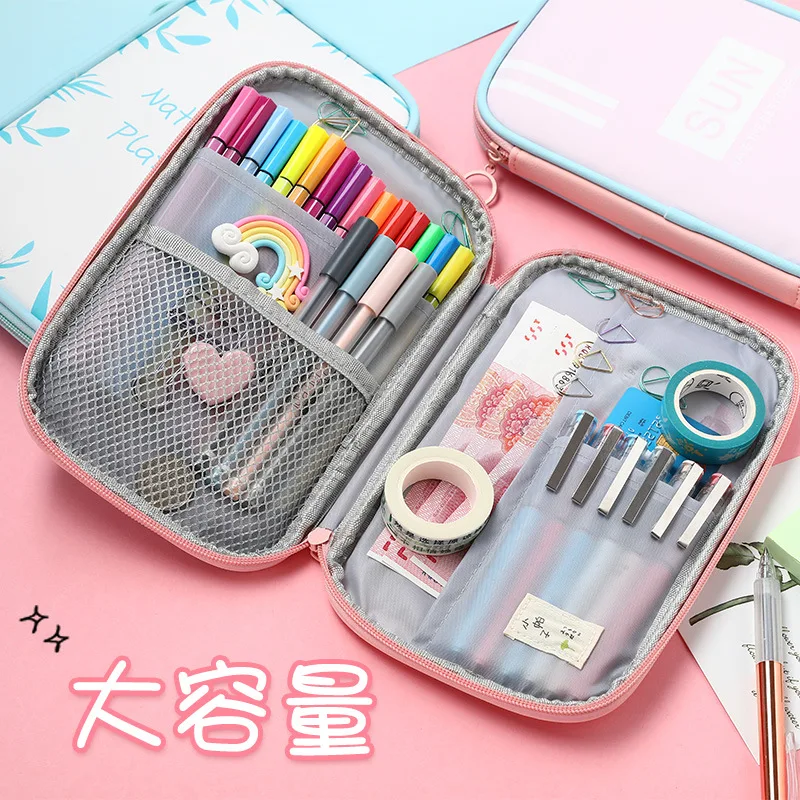 Kawaii Pencil Case For Girl Canvas Large Capacity Pencilcase Cute Pencil Bag Mul 
