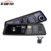 4G Android Mirror GPS FHD 1080P Dual lens Streaming Media 10 Inches HD Smart Navigation Rearview Recorder ADAS Bluetooth WIFI
