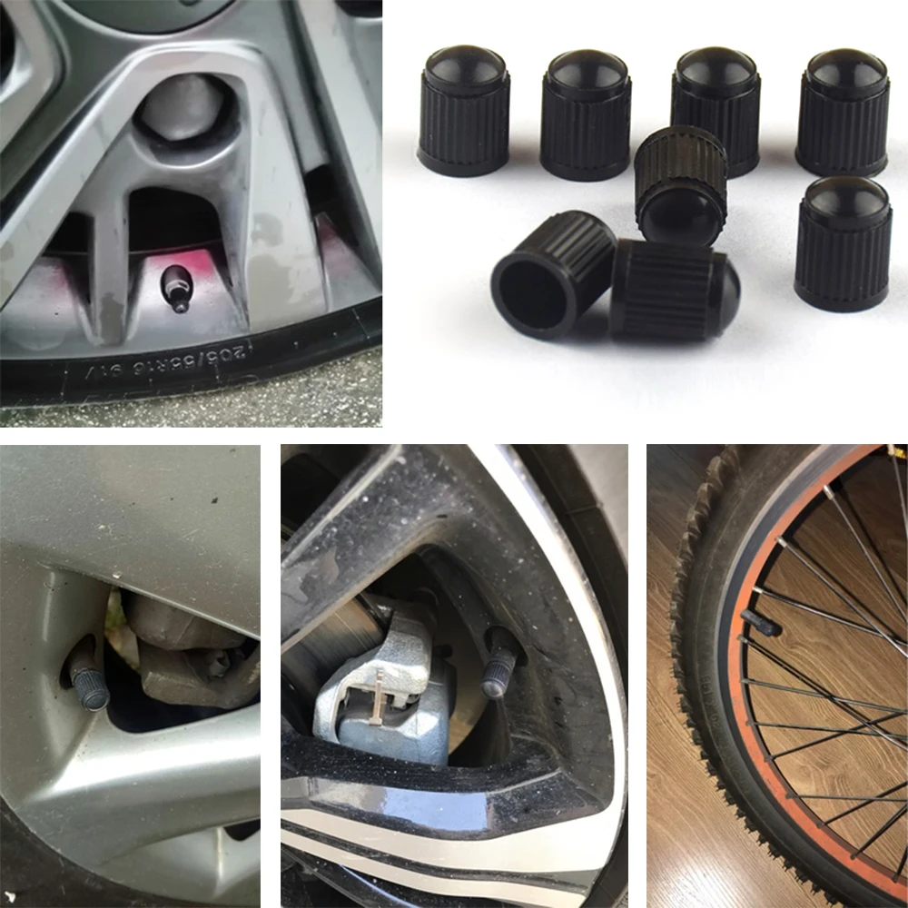 

Universal 1000Pcs Tire Stem Valve Caps Tire Valve Caps Black Plastic Wheel Tire Valve Dust Caps Universal Stem Covers