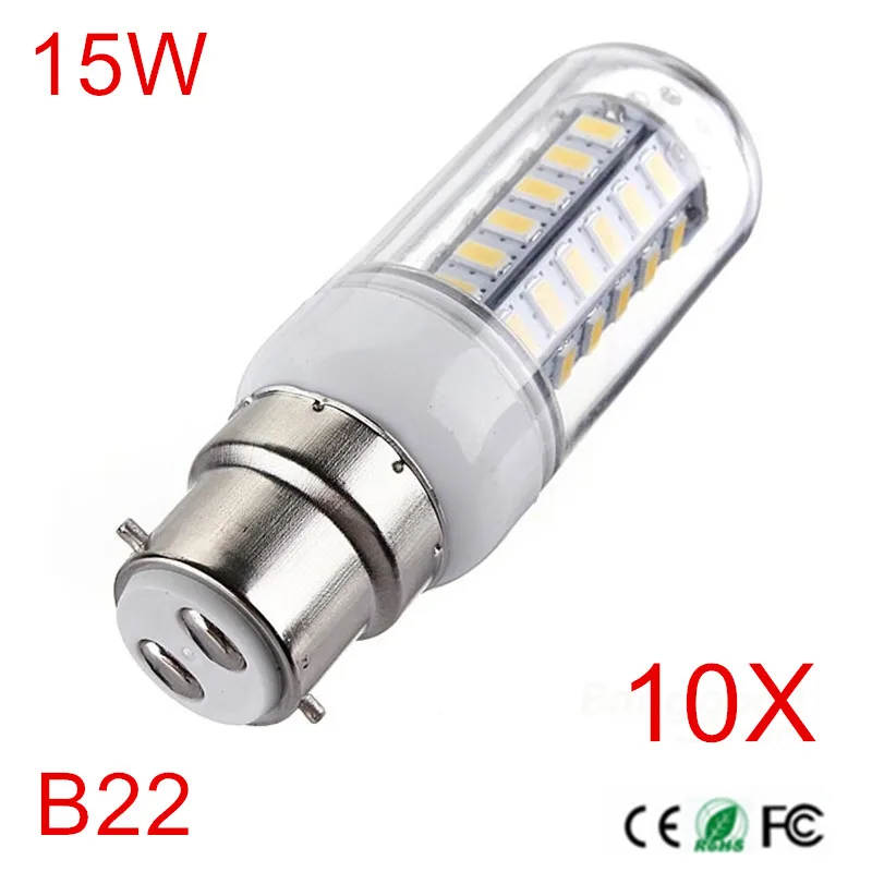 

High Lumen 5730 SMD B22 15W LED Corn Bulb light AC220V 230V 240V 48LED Chips Lamp Corn LED Candel light 10PCS