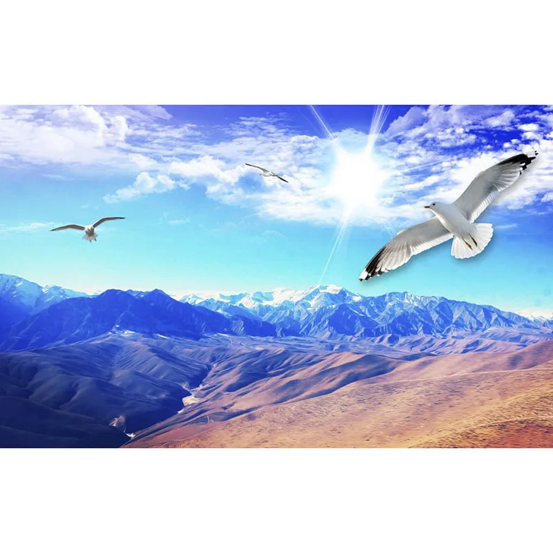 

3D Wallpaper Photo Wallpaper High Quality Stereoscopic Sunshine Mountain Scenery Wallpaper Mural Painting For Living Room