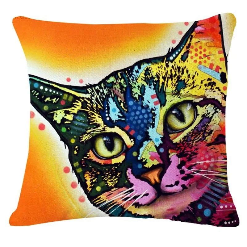 Модная новая подушка с рисунком кота, подушка для кровати, дивана, декоративная подушка для дома, Fundas Para Almofadas Cojines