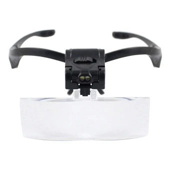 

Magnifier Headband Magnifying Glass Eye Repair Magnifier 2 LED Light 1.0/1.5/2.0/2.5/3.5X 5PC Glasses Loupe Optical Lens