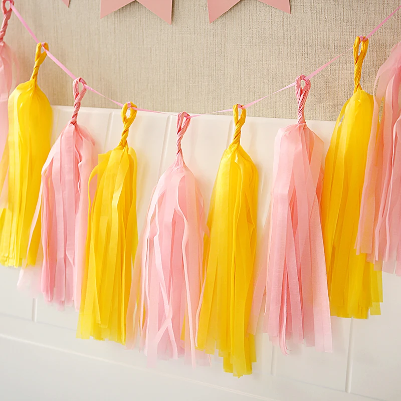 ZHUTOUSAN 5Pcs 35cm Tissue Paper Tassels Garland Wedding Decoration