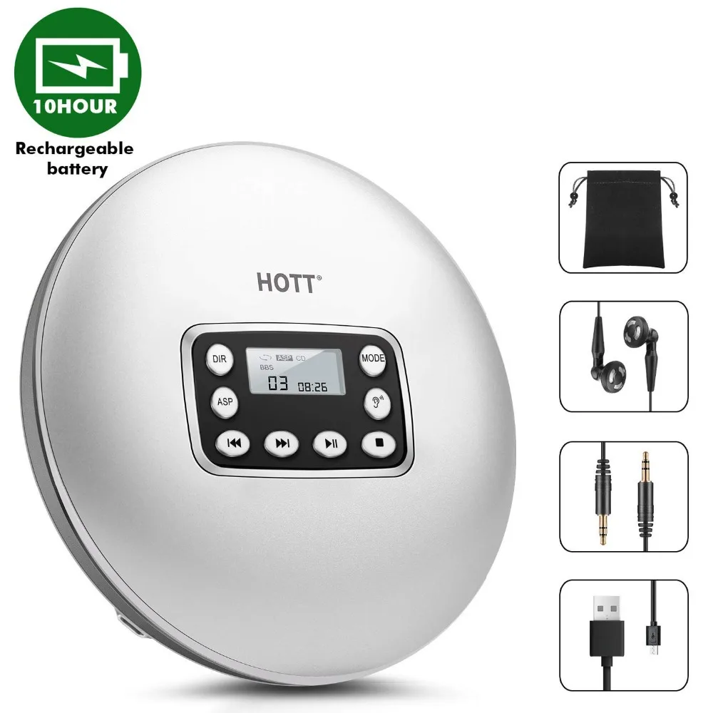 Rechargeable Portable CD Player HOTT CD 711 With