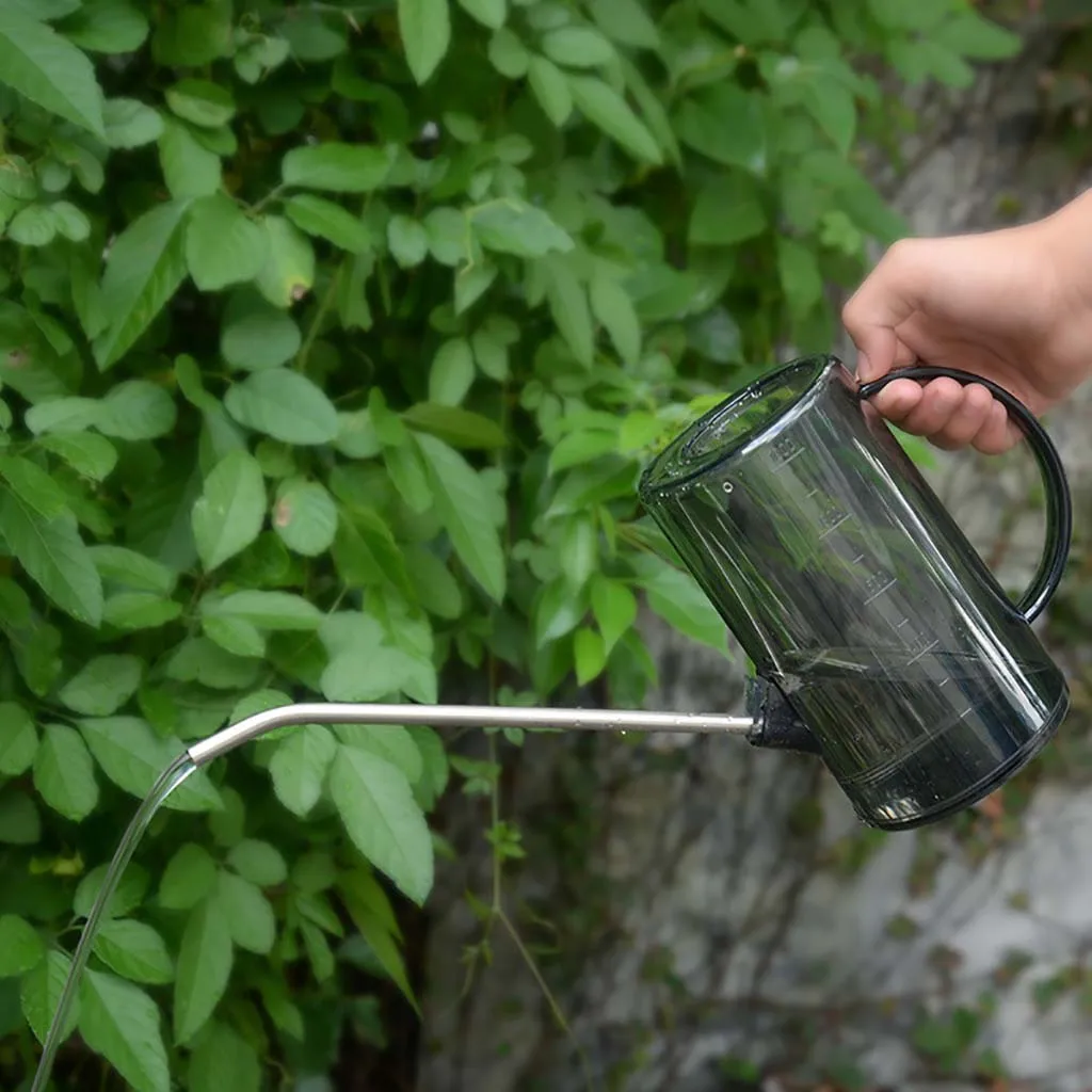 

kettle Small 304 stainless steel long mouth watering kettle with scale Outdoor Indoor Watering Can Plants Flowers ABS#30