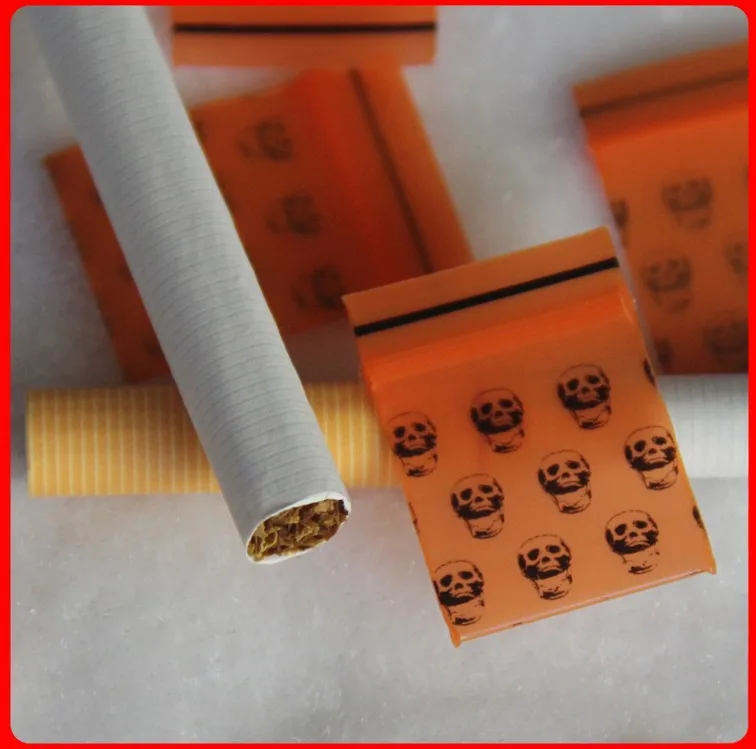 

2.5*3.5cm 300pcs/Lot Orange Skull Ultra thick small ziplock bag reclosable plastic pe Packaging bag 0.2mm thick pe bag