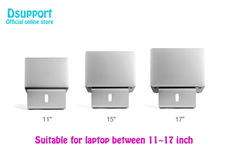 Dsupport-360 도 회전 조절 노트북 스탠드 각도 15 도 홈/인치 랩톱 스탠드, 알루미늄 도 회전 조절 가능, 15 도 회전, 노트북 스탠드