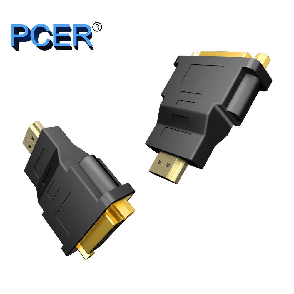 PCER конвертер DVI Женский к HDMI Мужской P 1080*1920 P поддержка для компьютера экран дисплея проектор ТВ DVI адаптер HDMI адаптер