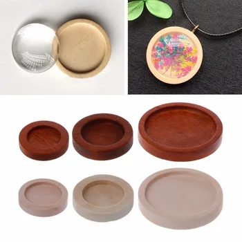 

10PCS/Lot Wooden Round Frame Cabochon Setting Bottom UV Resin Charm DIY Jewelry