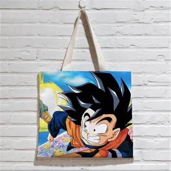 

Dragon Ball Z Super Saiyan Son Goku Illustrator Cartoon Canvas Bag Creative Single Shoulder Shopping Bag X2188