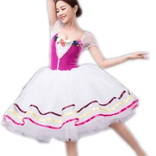 Профессиональный Балетный костюм с юбкой-пачкой, длинное фиолетовое платье для детей, девочек, детей, женщин, гимнастический купальник, Одежда для танцев, Balletpakje Meisje