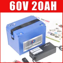 60 v 20ah скутер мотоцикл E велосипед литий ионный аккумулятор 1500 w мотор