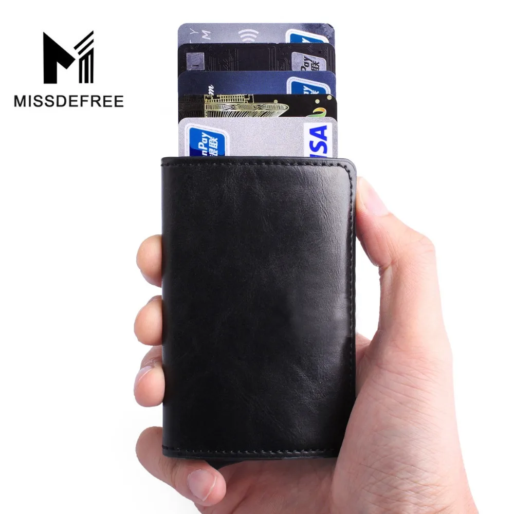 Aluminum Slim Wallet PU Leather Holder RFID Blocking Mini Metal Wallet Automatic Pop up ID Credit Card Coin Purse Drop Shipping Aluminum Slim Wallet PU Leather Holder RFID Blocking Mini Metal Wallet Automatic Pop up ID Credit Card Coin Purse Drop Shipping